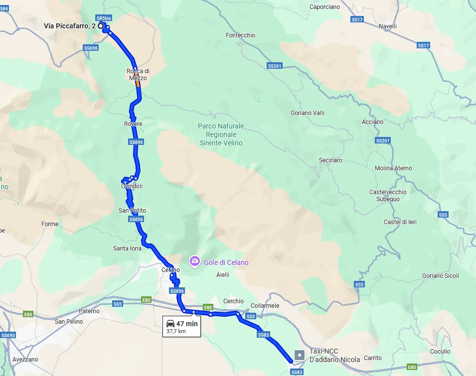 distanza da pescina<br />
